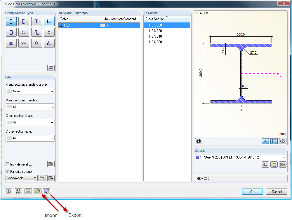 Modifica il gruppo di preferiti corrente