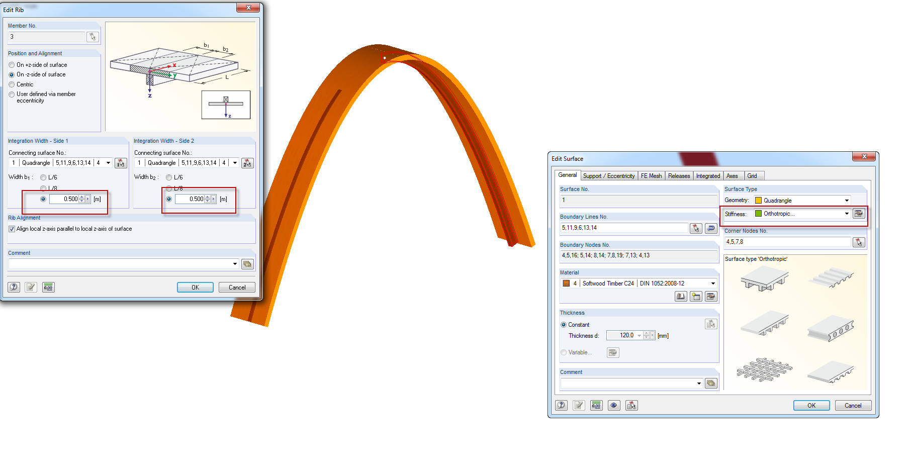 Modellazione di travi ribassate in strutture di legno a strati incrociati con nervature