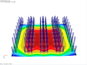 Solaio con carichi sulle scaffalature