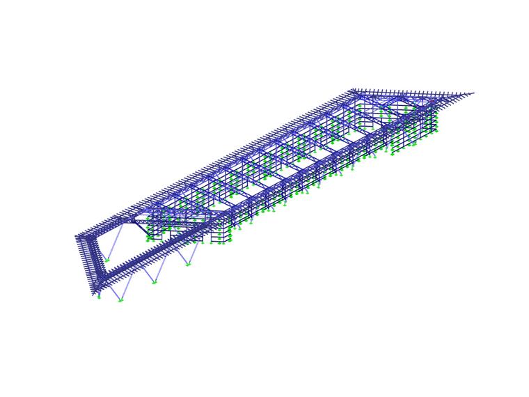 Modello 3D del Terminale per crociere 8 Warnemünde in RSTAB (© INROS LACKNER SE)