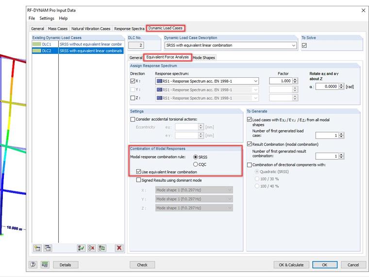 Aktivierung der äquivalenten Linearkombination in RF-/DYNAM Pro
