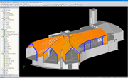 Modello 3D del rifugio alpino in RFEM