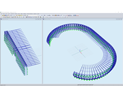 Modello 3D del VIP Box (sx) e dello stadio (destra) in RSTAB