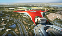 Visualizzazione 3D del parco divertimenti Ferrari World (© Benoy Limited)