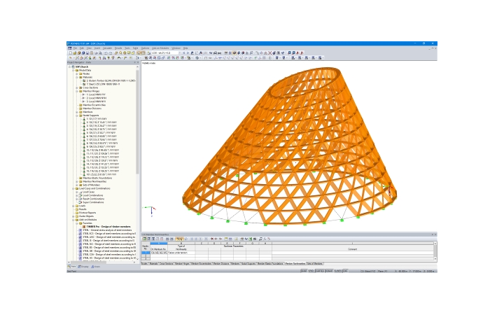 RSTAB-Modell der Pfarrkirche St. Josef in Holzkirchen (© Sailer Stepan Partner GmbH)