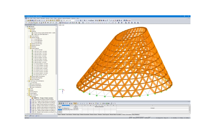 RSTAB-Modell der Pfarrkirche St. Josef in Holzkirchen (© Sailer Stepan Partner GmbH)