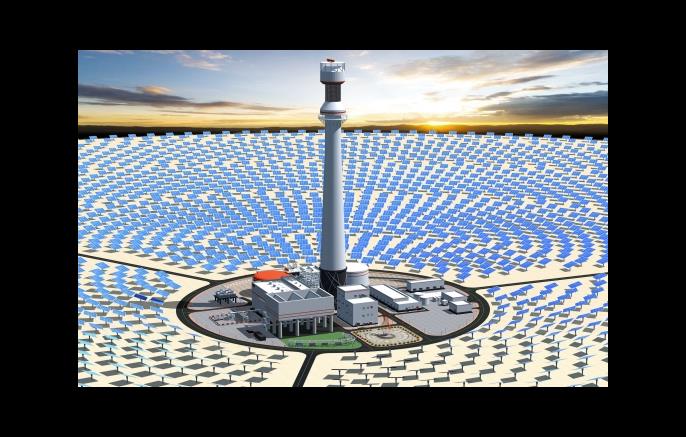 Visualisierung des Solarkraftwerks (© Cockerill Maintenance & Ingenierie s.a. (CMI))