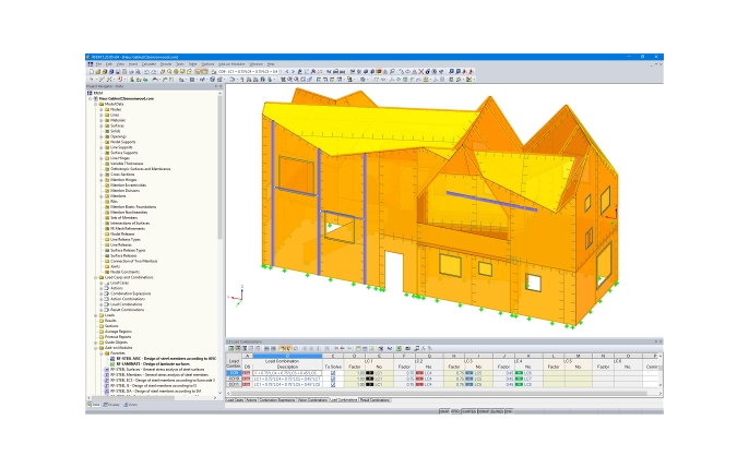Modello 3D di Haus Gables in RFEM (© Fire Tower)