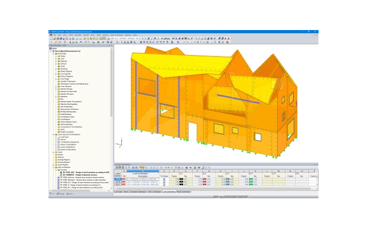 Modello 3D di Haus Gables in RFEM (© Fire Tower)