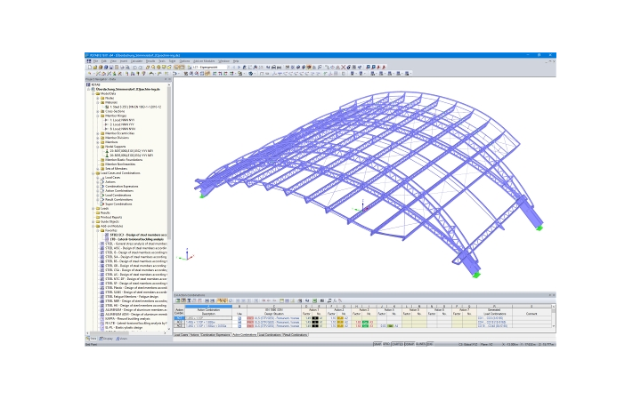 3D-Modell des Dachtragwerks in RSTAB (© Joachim Ingenieure)