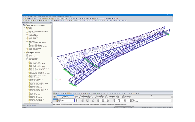 Modello 3D di un passaggio pedonale in RSTAB (© Konstrukt: ING GmbH)