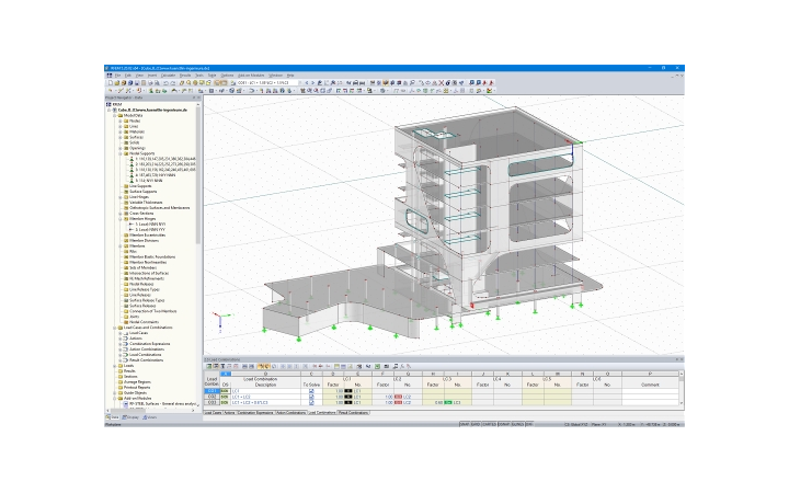 Modello 3D di "Cubo B" in RFEM (© kunstlin ingenieure)