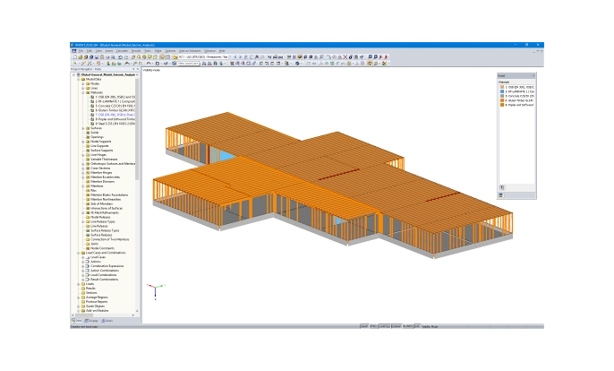 Modello 3D dell'edificio della scuola materna in RFEM (© ARTEMIS INGENIEUR)