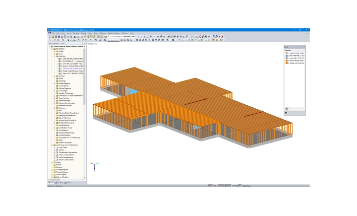 Modello 3D dell'edificio della scuola materna in RFEM (© ARTEMIS INGENIEUR)