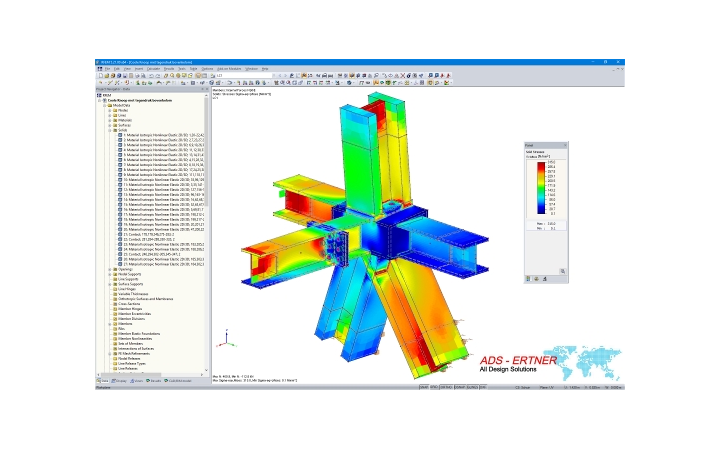 Collegamento con tensioni equivalenti in RFEM (© ADS-ERTNER BV)