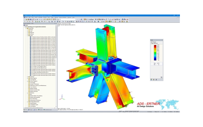 Collegamento con tensioni equivalenti in RFEM (© ADS-ERTNER BV)