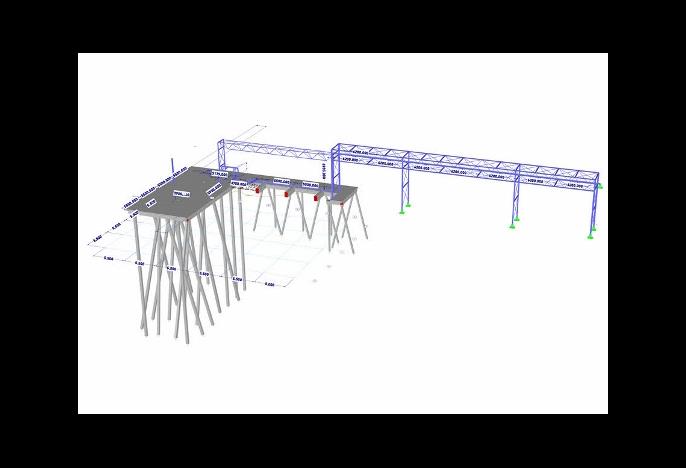 RFEM-Modell des Betonsteges und der Rohrbrücke (© Witteveen+Bos N.V.)