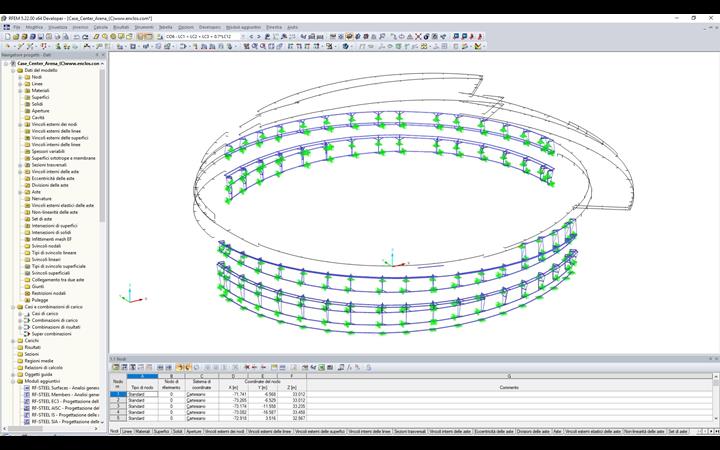 Struttura di supporto per facciate in RFEM (© Enclos Corp.)