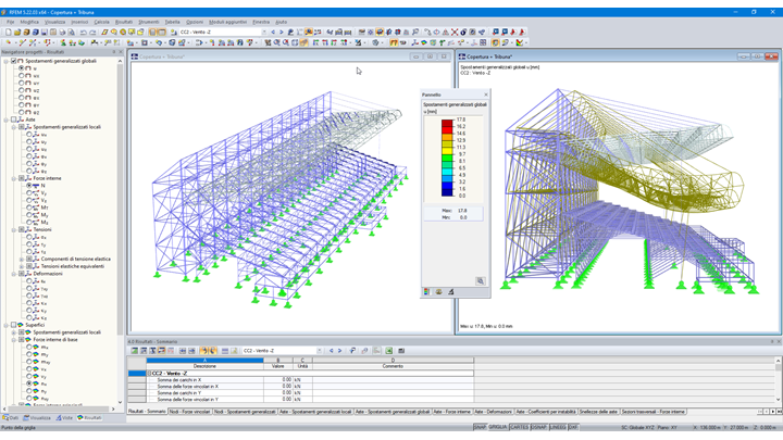 Deformata dovuta ai carichi del vento (© Studio Rota Nodari)