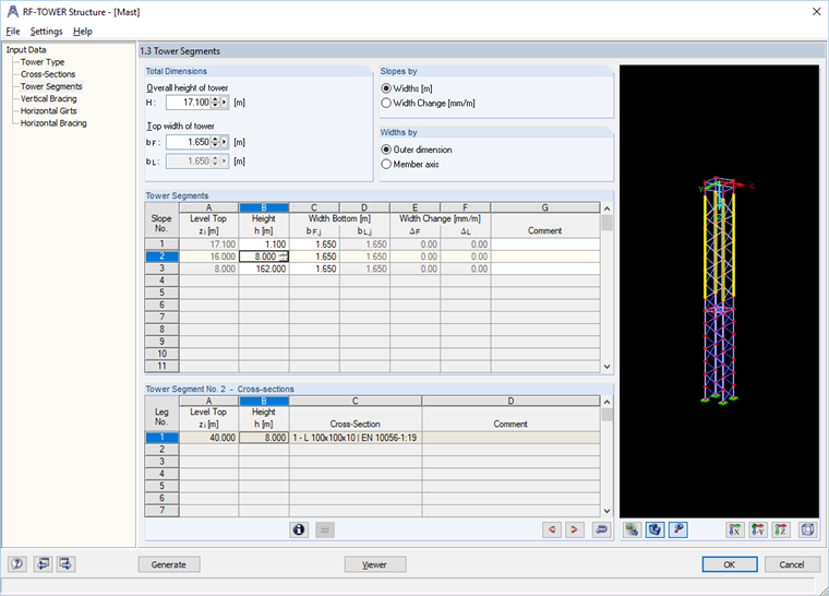 segmento del traliccio