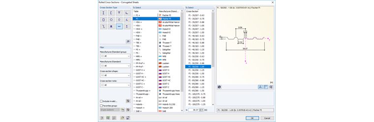 Finestra di dialogo/Tabella "Supporti dei nodi"