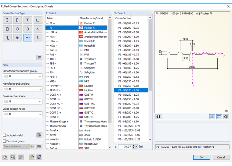 Finestra "1.6 Armatura" in RF-CONCRETE Members
