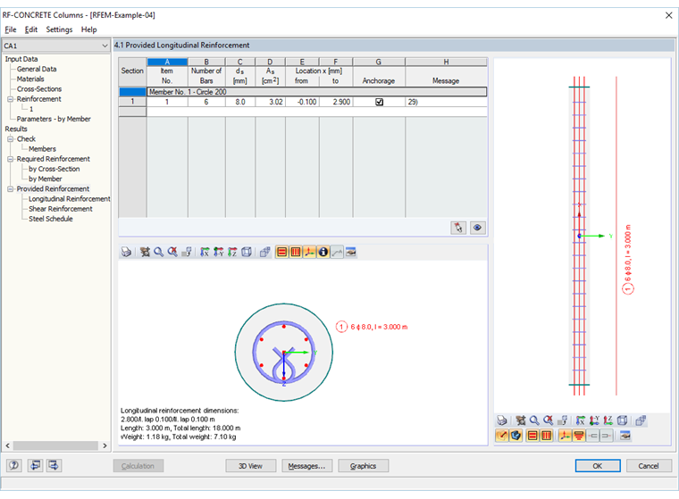 Finestra di dialogo "armatura a taglio disposta"