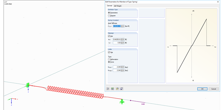 Tipo di asta "molla" in RFEM