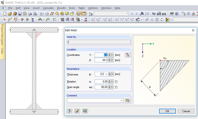 Saldatura d'angolo in forma -SOTTILE