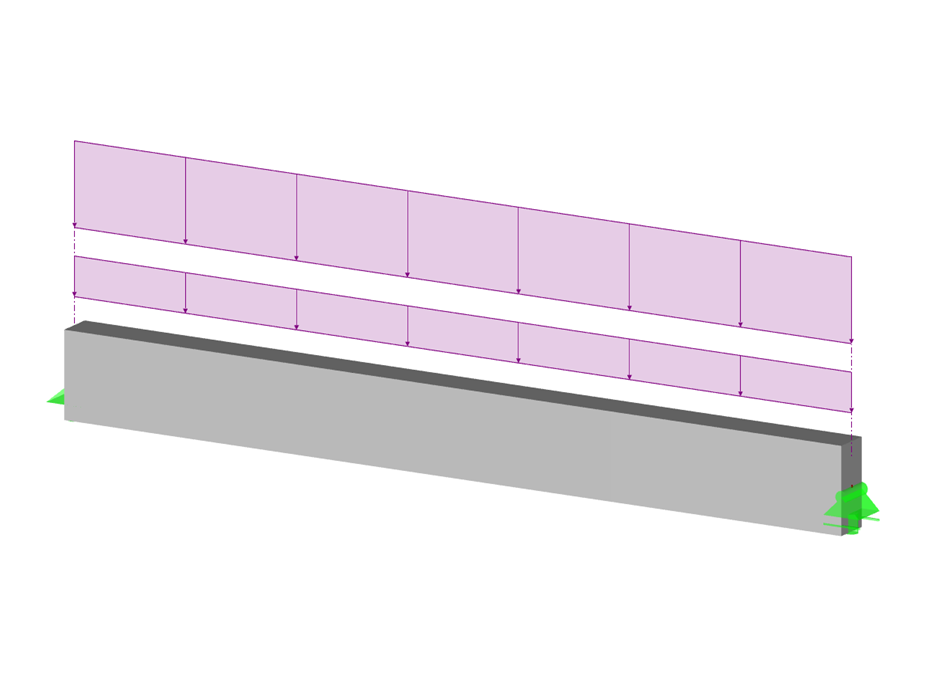 Trave in cemento armato con sezione trasversale rettangolare