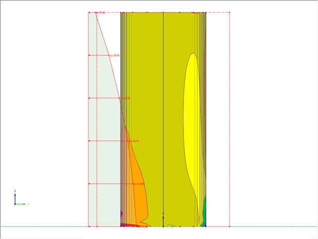 Carico variabile libero sul silo visualizzato in orientamento -X