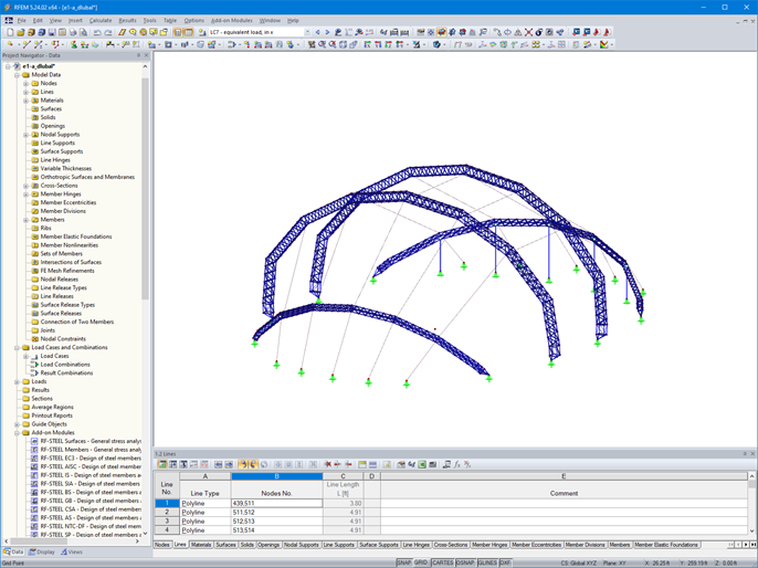 Modello 3D della struttura principale di RFEM in RFEM (© formTL)