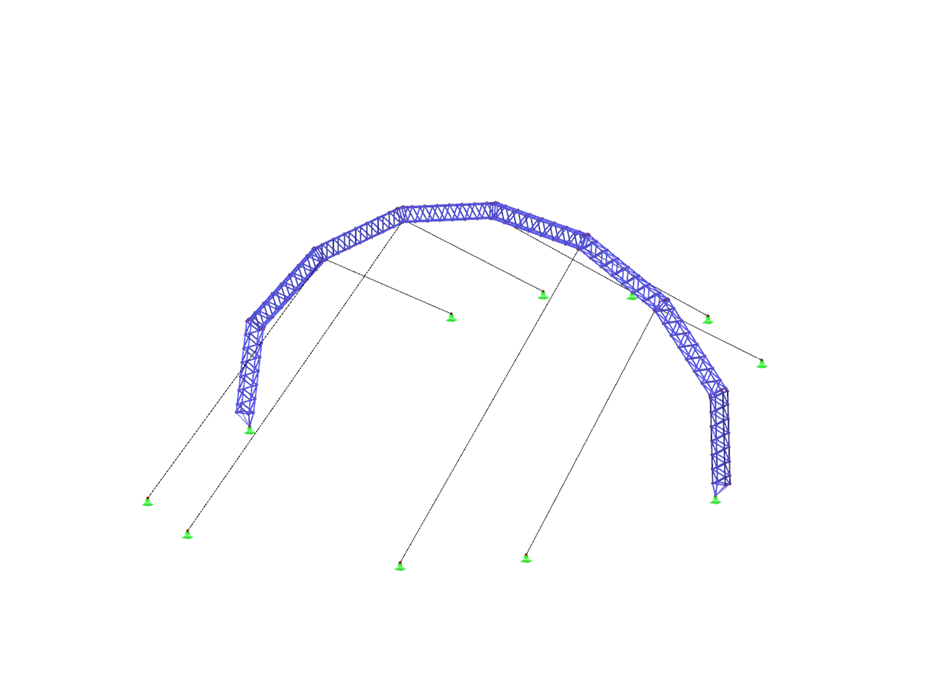 Modello 3D del sistema di travi reticolari