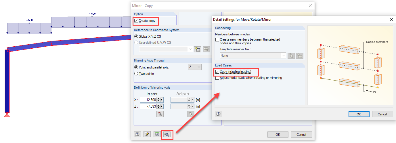 Finestra di dialogo "Specchio"