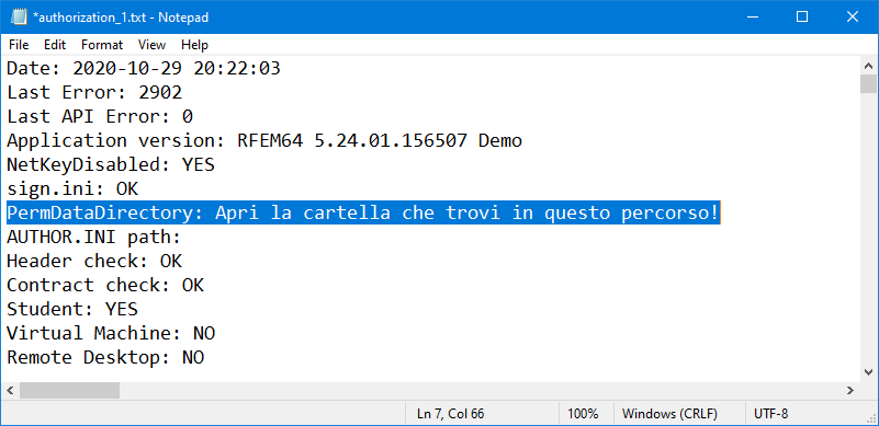 Percorso del file di autorizzazione