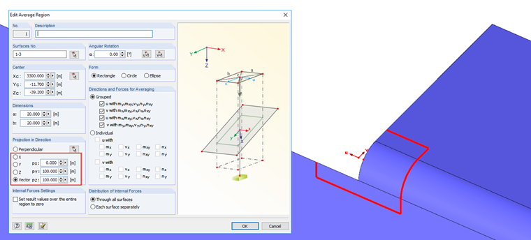 Definition des Glättungsbereiches in RFEM