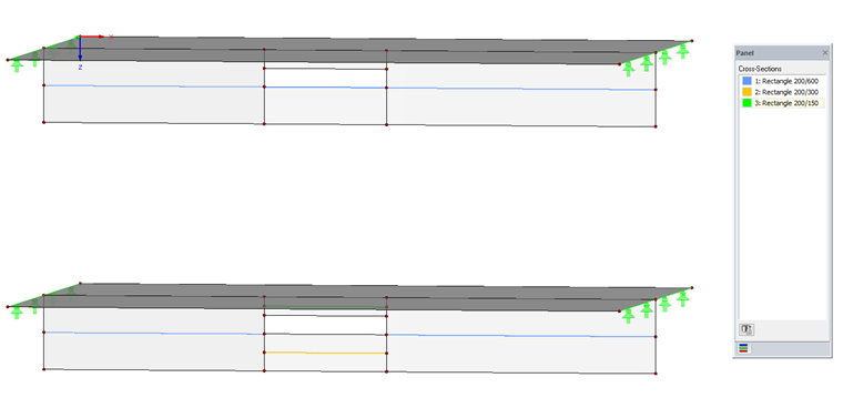 Disposizione diversa delle travi risultanti