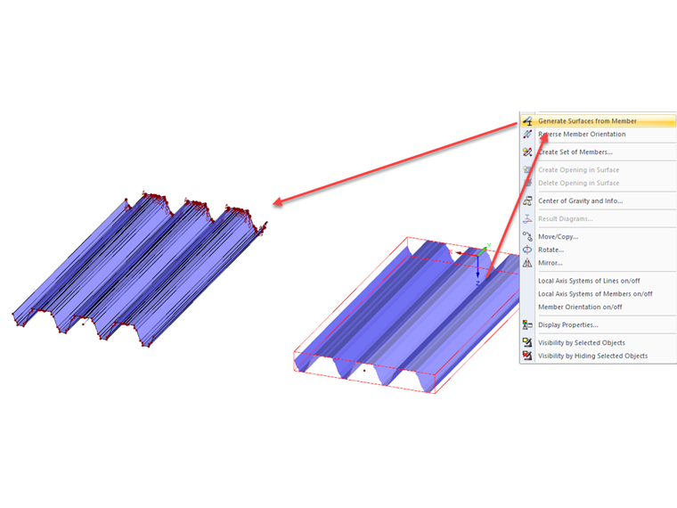 Funzione "Genera superfici dall'asta"