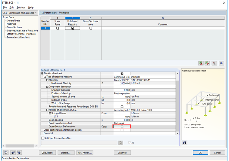 Parameter "Profilverformung" bei Drehbettung