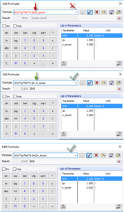 Utilizzo di spazi e parentesi nell'editor di formule