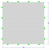 Dieci elementi finiti tra le linee di contorno della superficie