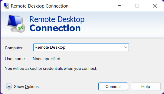 Connessione desktop remoto