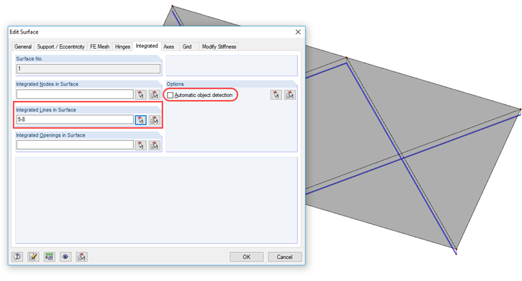Oggetti integrati nella superficie