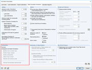 Parametri di calcolo con non linearità nella struttura inserita