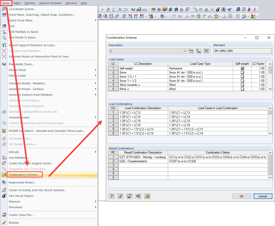 schema di combinazione