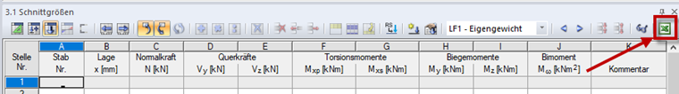 Funzione di importazione di tabelle di Excel