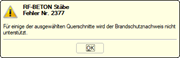 Errore n. 2377 - Impossibile eseguire il progetto di resistenza al fuoco