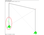 Forza vincolare negativa al nodo progettato