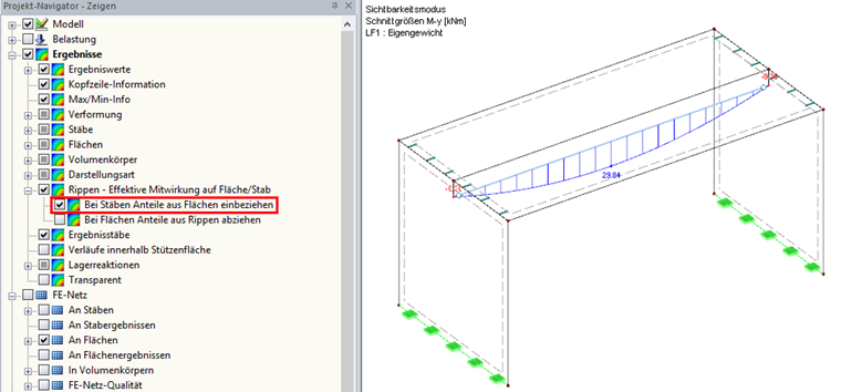 Distribuzione delle forze interne My con input delle cerniere delle linee