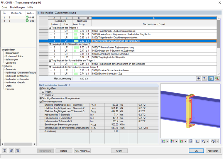 Verifica in RF-JOINTS Steel - Rigido